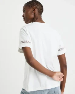 White Lace Insert T-shirt