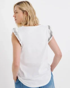 White Ruffle Sleeve Vest