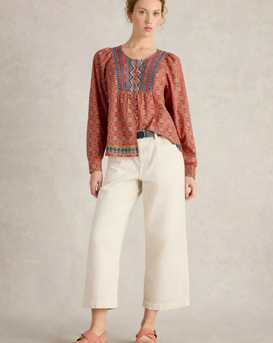 White Stuff Abigail Embroidered Top