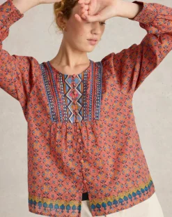 White Stuff Abigail Embroidered Top