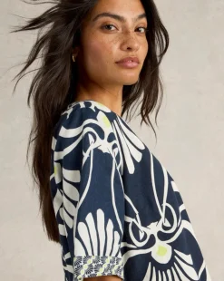 White Stuff Ash Linen Blend Top