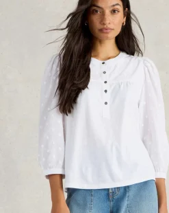 White Stuff Elise Dobby Mix Top