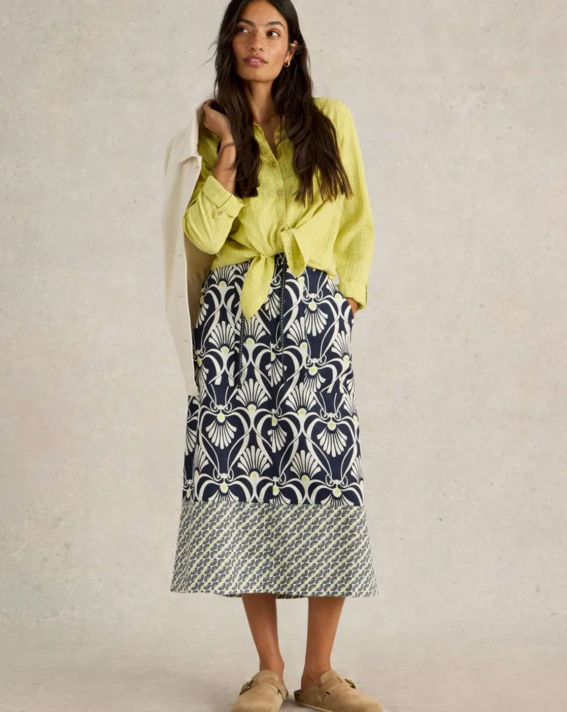 White Stuff Elle Linen Blend Skirt