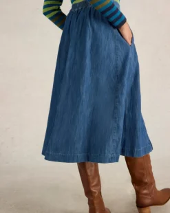 White Stuff Heather Denim Midi Skirt