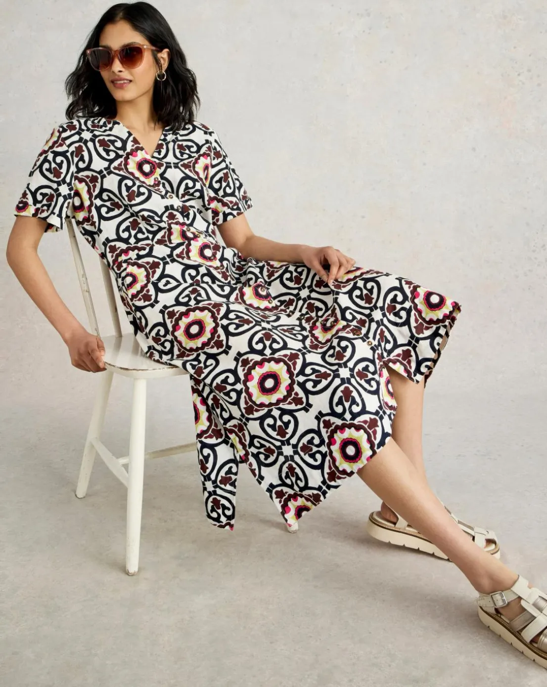 White Stuff Iris Linen Dress