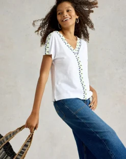 White Stuff Neva Embroidered Top