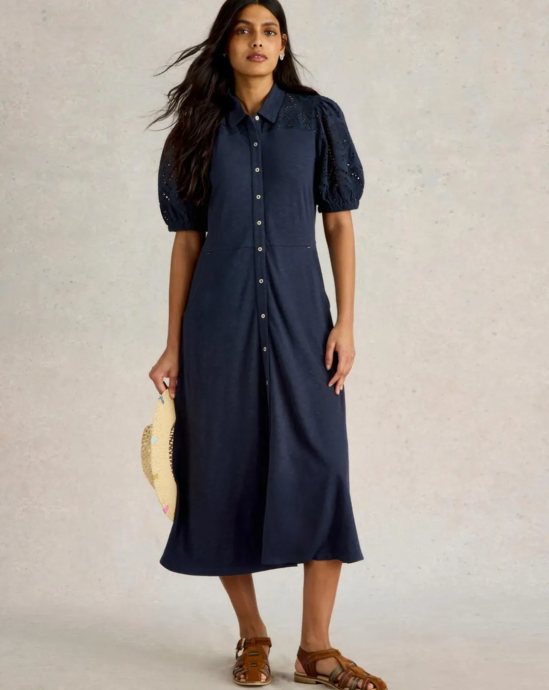 White Stuff Rua Broderie Shirt Dress