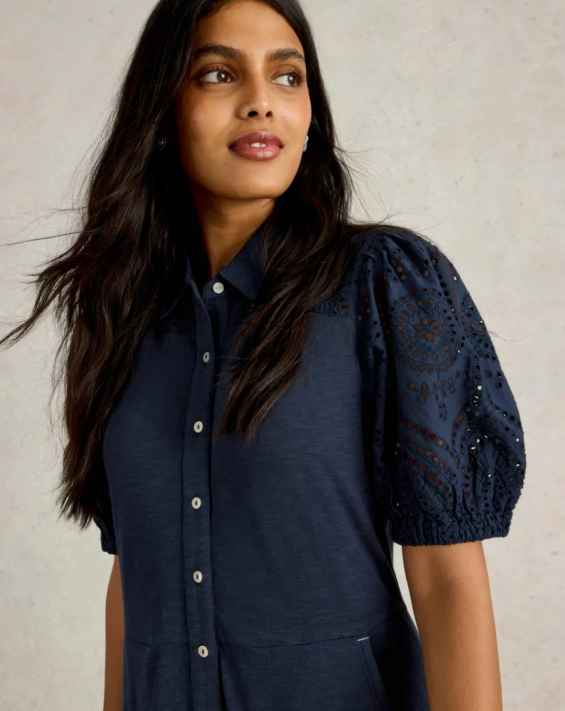 White Stuff Rua Broderie Shirt Dress