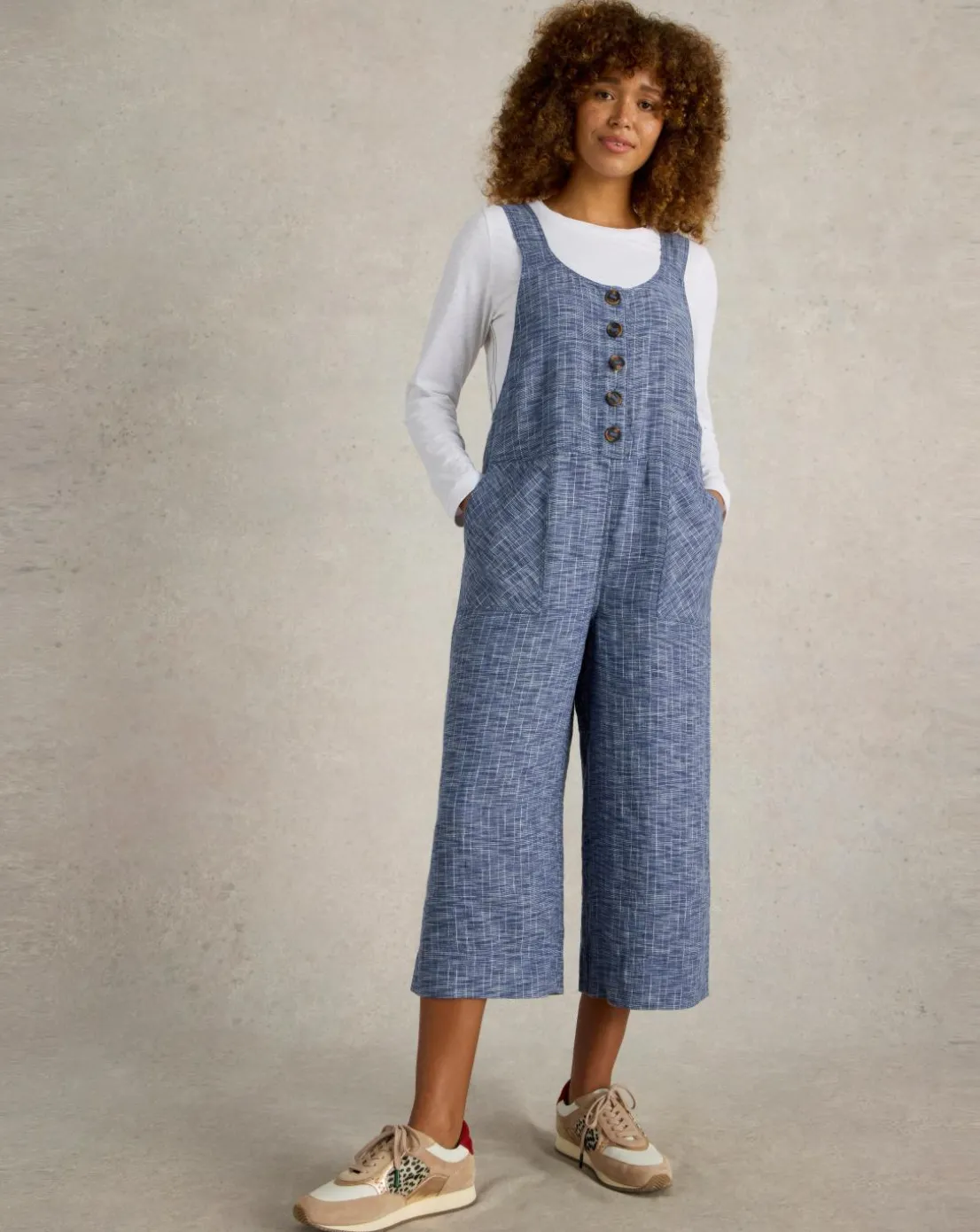 White Stuff Viola Linen Dungaree