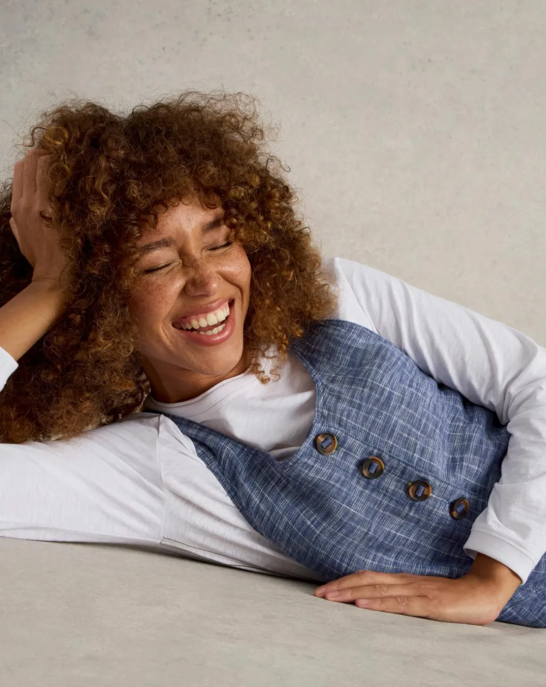 White Stuff Viola Linen Dungaree