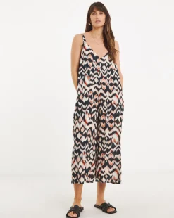 Wide Leg Strappy Culotte Jumpsuit