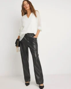 Womens Diamante Chiffon V Neck Long Sleeve Blouse - Champagne