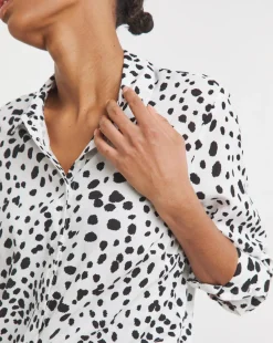Womens Dipped Back Shirt - Mono Spot