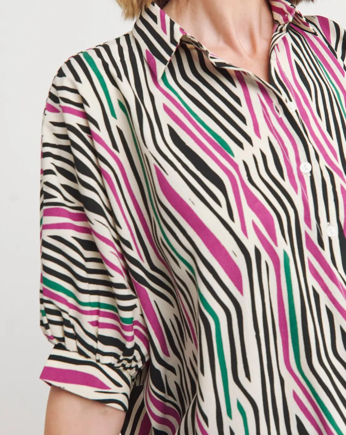 Womens Printed Oversized Blouse - Abstract Print