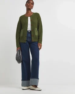 Woven Pocket Cardigan