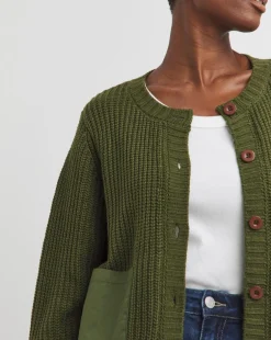 Woven Pocket Cardigan