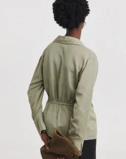 Wrap Tie Cotton Shirt