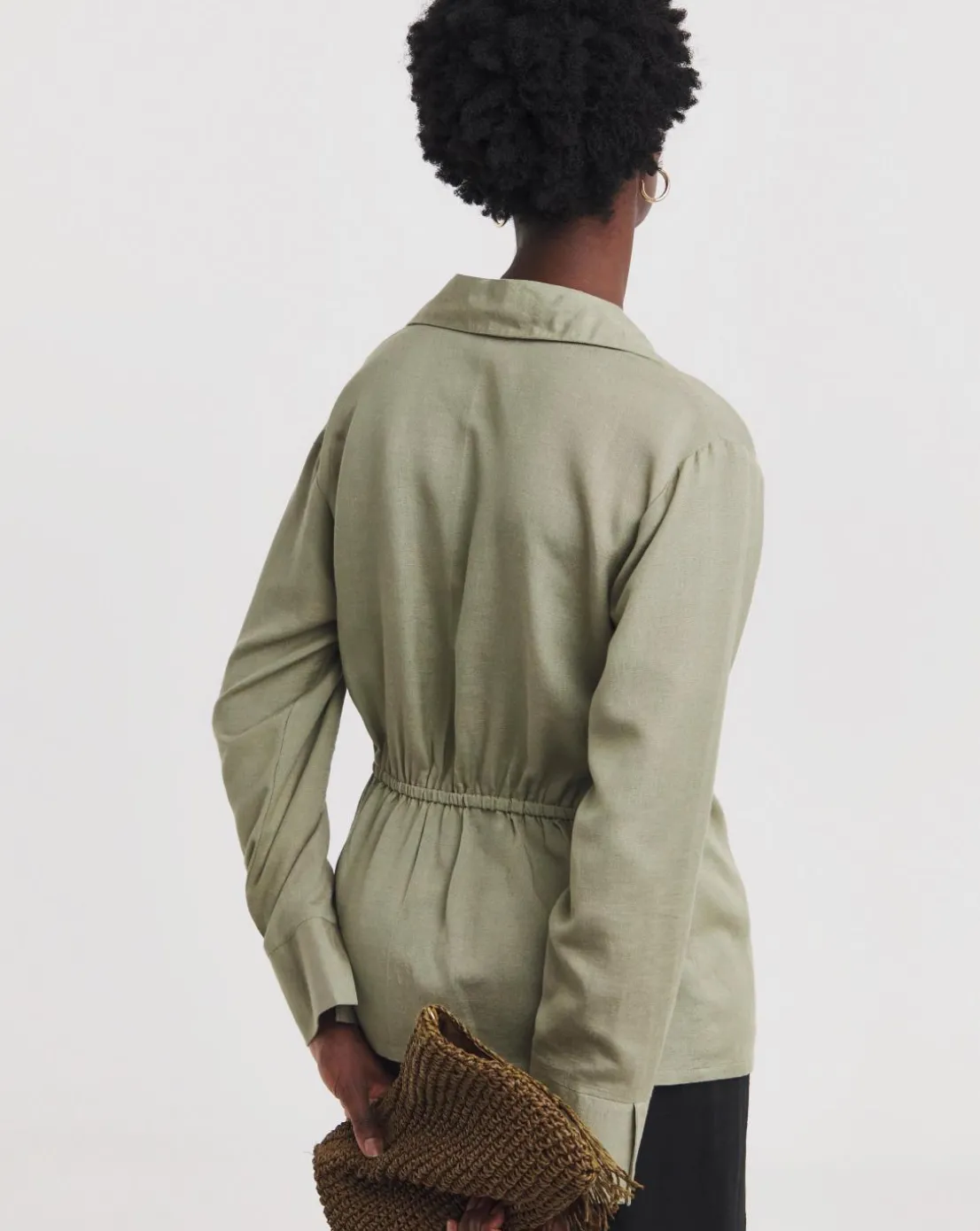 Wrap Tie Cotton Shirt