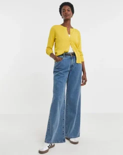 Yellow Crew Neck Cardigan