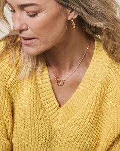 Yellow Open Stitch Jumper