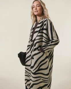 Zebra Printed Longline Coat