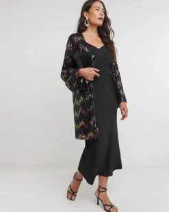 Zig Zag Sequin Longline Cardi