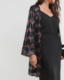 Zig Zag Sequin Longline Cardi