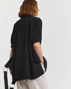 Zip Detail Oversized Blouse