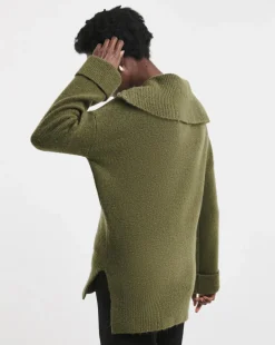 Zip Detail Stepped Hem Tunic