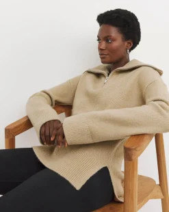 Zip Detail Stepped Hem Tunic