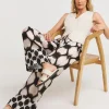 Abstract Herringbone Wide Leg Trouser
