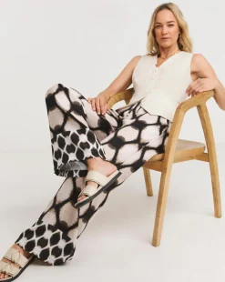 Abstract Herringbone Wide Leg Trouser