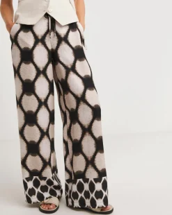 Abstract Herringbone Wide Leg Trouser