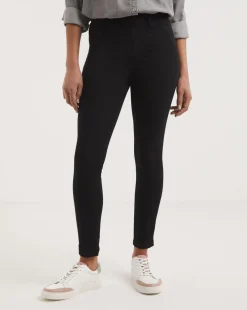 Amber Black Pull On Skinny Jeggings