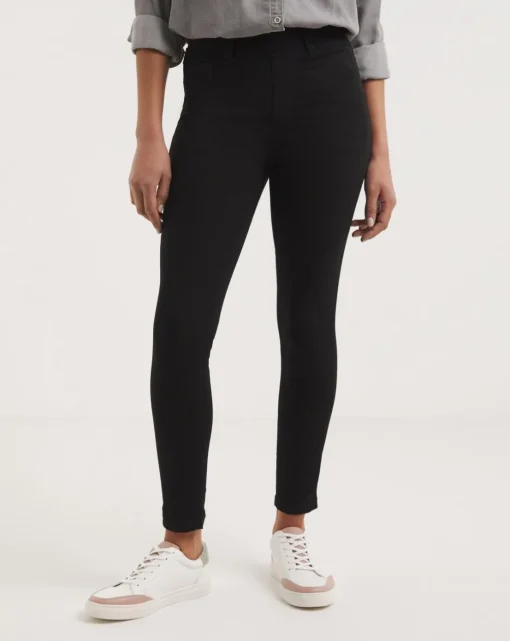 Amber Black Pull On Skinny Jeggings