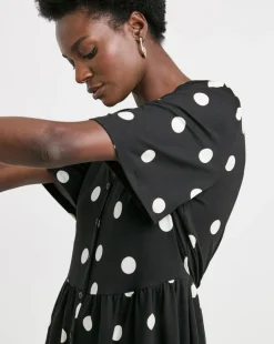 Angel Sleeve Button Front Longline Top