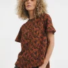 Animal Print Short Sleeved Woven Top