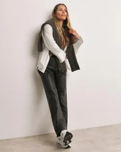 Anthology Black Leather Straight Leg Trouser