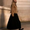 Anthology Black Linen Seam Detail Maxi Skirt