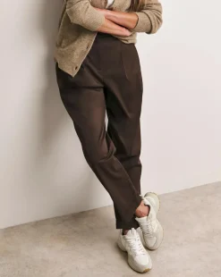 Anthology Chocolate Stretch Cotton Tapered Trouser