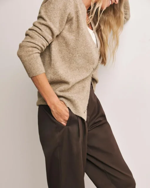 Anthology Chocolate Stretch Cotton Tapered Trouser