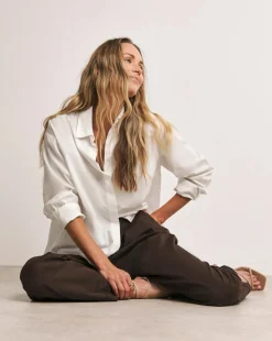 Anthology Chocolate Stretch Cotton Tapered Trouser