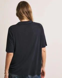Anthology Collared Short Sleeve Button Front Linen Top
