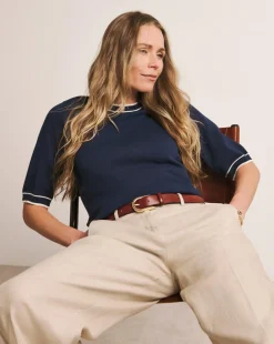 Anthology Contrast Trim Short Sleeve Jumper