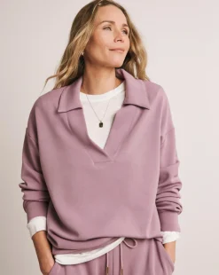 Anthology Elderberry Collared Modal Sweatshirt