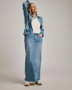 Anthology Light Blue Denim Maxi Skirt