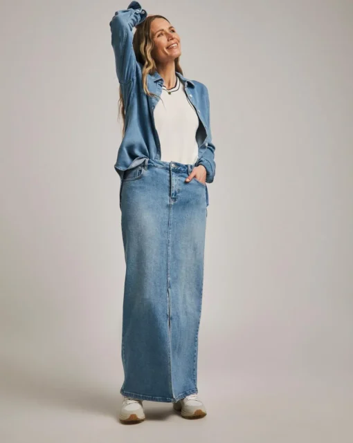 Anthology Light Blue Denim Maxi Skirt