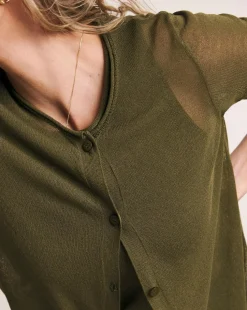 Anthology Olive Sheer Cardigan