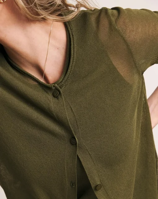 Anthology Olive Sheer Cardigan