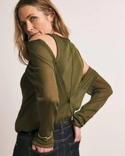 Anthology Olive Sheer Cardigan